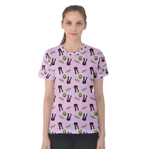 School Girl Pattern Pink Women s Cotton Tee by snowwhitegirl