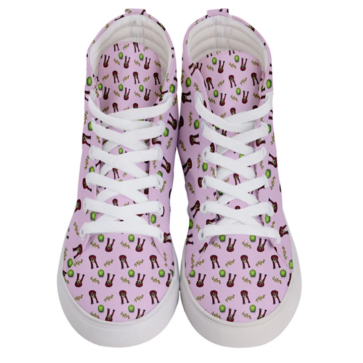 School Girl Pattern Pink Men s Hi-Top Skate Sneakers