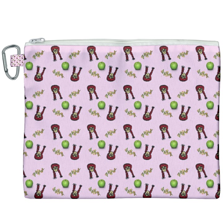 School Girl Pattern Pink Canvas Cosmetic Bag (XXXL)