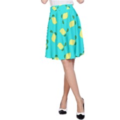 Lemons Blue A-line Skirt by snowwhitegirl