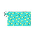 Lemons Blue Canvas Cosmetic Bag (Small) View1