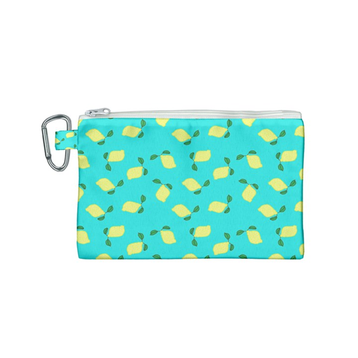 Lemons Blue Canvas Cosmetic Bag (Small)