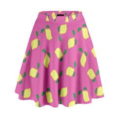 Lemons Pink High Waist Skirt by snowwhitegirl