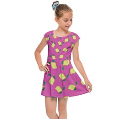 Lemons Pink Kids Cap Sleeve Dress