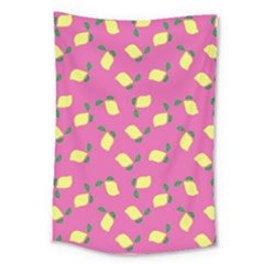 Lemons Pink Large Tapestry by snowwhitegirl