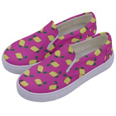 Lemons Pink Kids  Canvas Slip Ons by snowwhitegirl