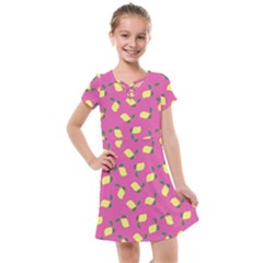 Lemons Pink Kids  Cross Web Dress