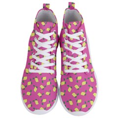 Lemons Pink Men s Lightweight High Top Sneakers by snowwhitegirl