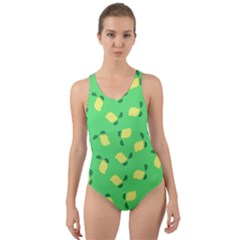 Lemons Green Cut-out Back One Piece Swimsuit by snowwhitegirl