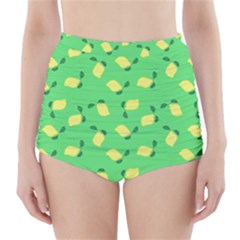 Lemons Green High-waisted Bikini Bottoms by snowwhitegirl