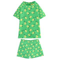 Lemons Green Kids  Swim Tee And Shorts Set