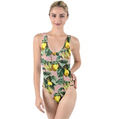 Fruit Branches High Leg Strappy Swimsuit