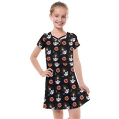 Girl With Dress Black Kids  Cross Web Dress