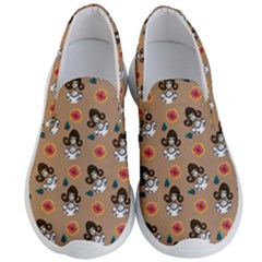 Girl With Dress Beige Men s Lightweight Slip Ons by snowwhitegirl