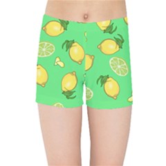 Lemons And Limes Kids Sports Shorts by snowwhitegirl