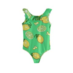 Lemons And Limes Kids  Frill Swimsuit by snowwhitegirl