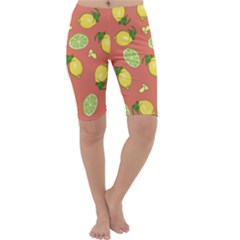 Lemons And Limes Peach Cropped Leggings  by snowwhitegirl