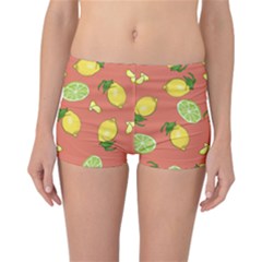 Lemons And Limes Peach Reversible Boyleg Bikini Bottoms by snowwhitegirl