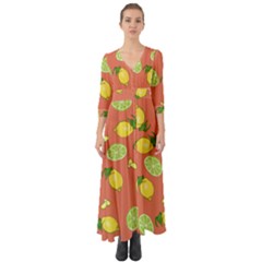 Lemons And Limes Peach Button Up Boho Maxi Dress by snowwhitegirl