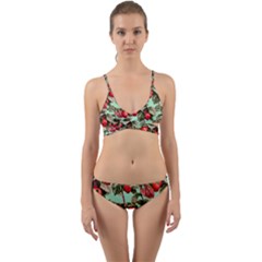 Fruit Branches Green Wrap Around Bikini Set by snowwhitegirl