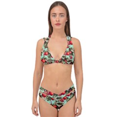 Fruit Branches Green Double Strap Halter Bikini Set by snowwhitegirl