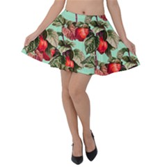 Fruit Branches Green Velvet Skater Skirt by snowwhitegirl