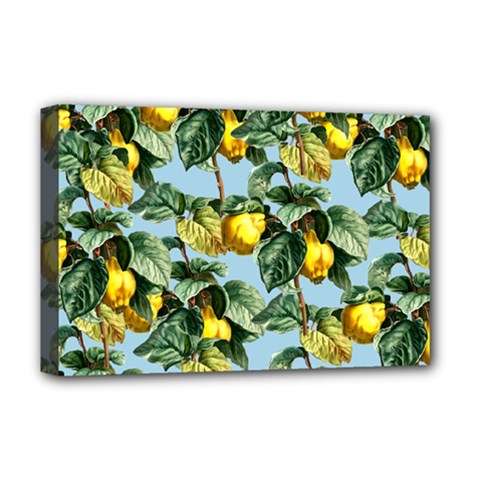 Fruit Branches Blue Deluxe Canvas 18  X 12   by snowwhitegirl