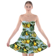 Fruit Branches Blue Strapless Bra Top Dress by snowwhitegirl