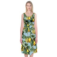 Fruit Branches Blue Midi Sleeveless Dress by snowwhitegirl