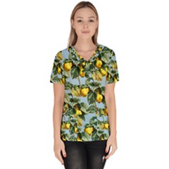 Fruit Branches Blue Scrub Top by snowwhitegirl