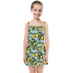 Fruit Branches Blue Kids Summer Sun Dress