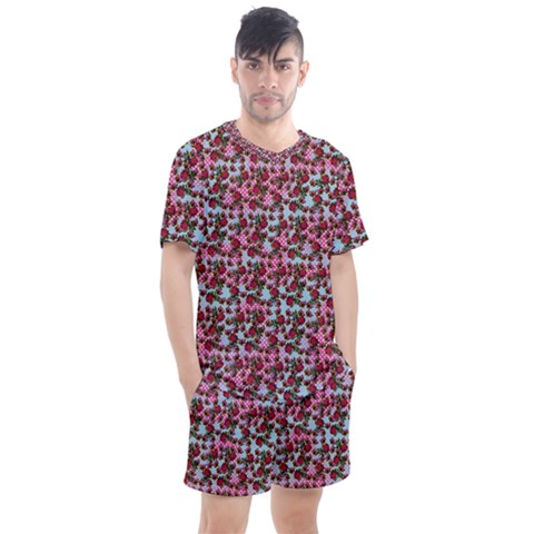 Lazy Cat Ombre Pattern Men s Mesh Tee And Shorts Set by snowwhitegirl