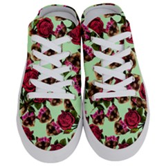 Lazy Cat Floral Pattern Green Half Slippers