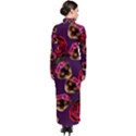 Lazy Cat Floral Pattern Purple Turtleneck Maxi Dress View2