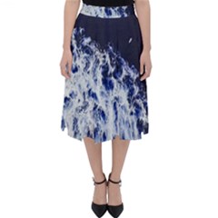 Blue Waves Sea Folding Skater Skirt by snowwhitegirl