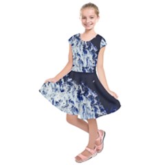 Blue Waves Sea Kids  Short Sleeve Dress by snowwhitegirl