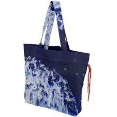 Blue Waves Sea Drawstring Tote Bag