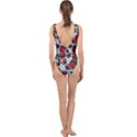 Lazy Cat Floral Pattern Blue Center Cut Out Swimsuit View2