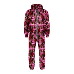 Lazy Cat Floral Pattern Pink Polka Hooded Jumpsuit (kids) by snowwhitegirl