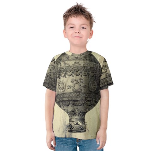 Vintage Air Balloon Kids  Cotton Tee by snowwhitegirl