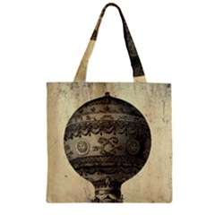 Vintage Air Balloon Zipper Grocery Tote Bag by snowwhitegirl