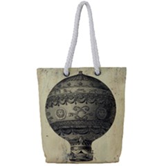 Vintage Air Balloon Full Print Rope Handle Tote (small) by snowwhitegirl