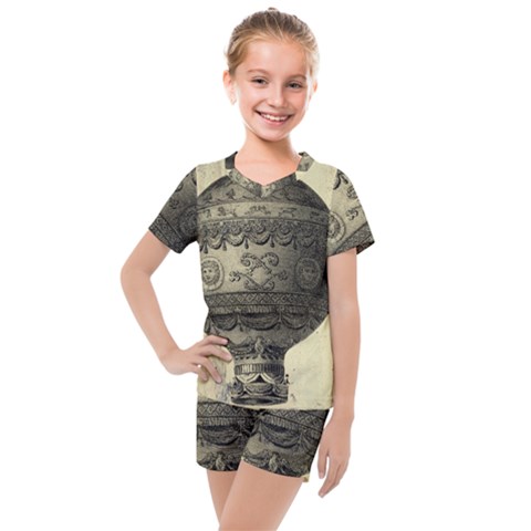 Vintage Air Balloon Kids  Mesh Tee And Shorts Set by snowwhitegirl