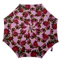 Lazy Cat Floral Pattern Pink Hook Handle Umbrellas (Small) View1