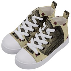 Vintage Air Balloon With Roses Kid s Mid-top Canvas Sneakers by snowwhitegirl