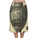 Vintage Air Balloon With Roses Velvet Flared Midi Skirt View1