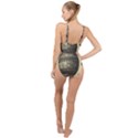 Vintage Air Balloon With Roses High Neck One Piece Swimsuit View2