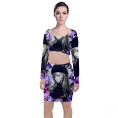 Doll Floral Long Sleeve Crop Top & Bodycon Skirt Set by snowwhitegirl