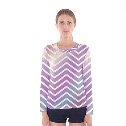 Ombre Zigzag 01 Women s Long Sleeve Tee by snowwhitegirl