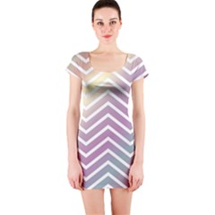 Ombre Zigzag 01 Short Sleeve Bodycon Dress by snowwhitegirl